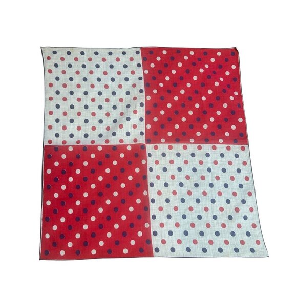 Vintage Patriotic Polka Dot Pocket Square Handkerchief - Picture 3 of 6